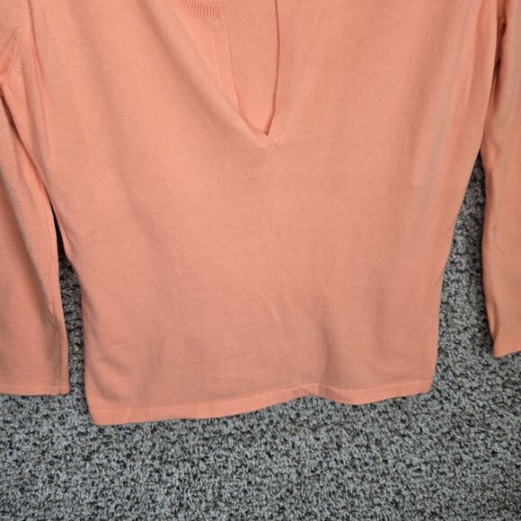 Talbots Sweater Womens Small Peach Scoop Neck 3/4 Sleeve Viscose Nylon Ladies - Picture 5 of 8